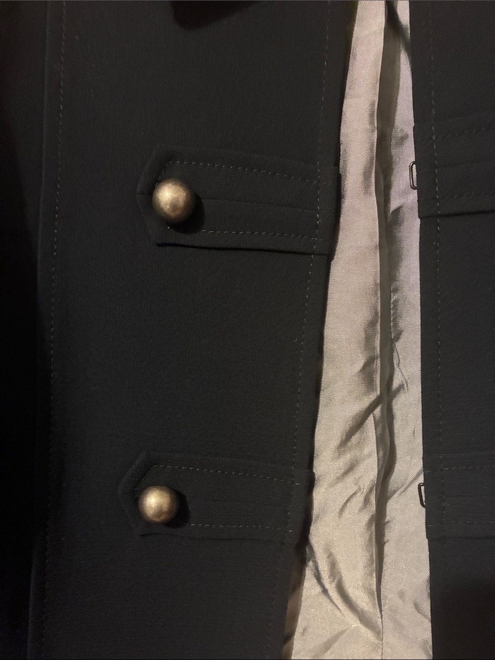 Tahari Black Military-Inspired Button Blazer - Picture 3 of 5